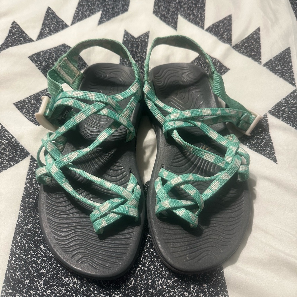 Chaco Green and Gray Sandals
